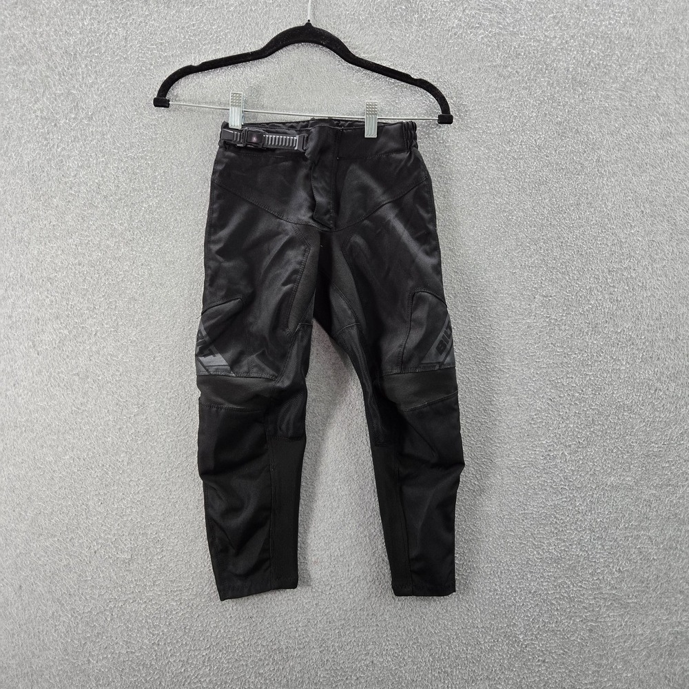 BILT Boys Activewear Pants 20Y Black Lux Dirt Bike Race Buckle 18" Inseam